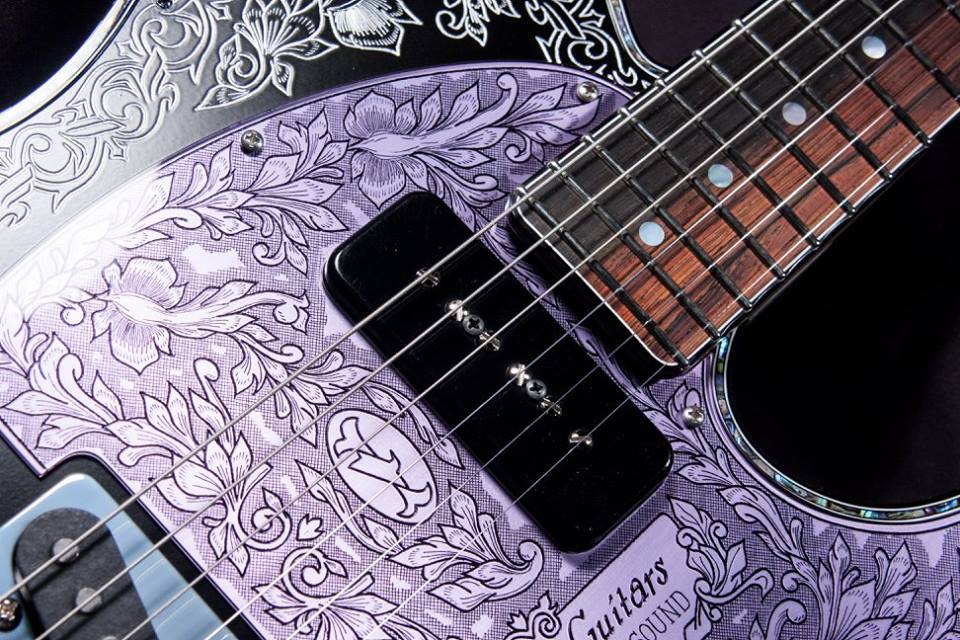IHush Guitars TELE ROSES Black Top Pearl White Back 【2017 サウンドメッセ大阪出展品!】  アイハッシュギターズ Journey Neal Schon