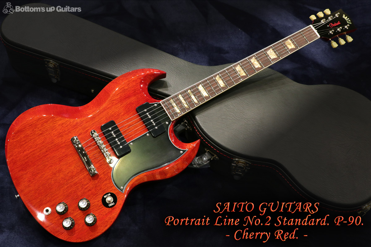 SAITO GUITARS {Bottom's Up Guitars} Portrait Line No.2 Standard. P90. - Cherry Red.【僅少製作品】