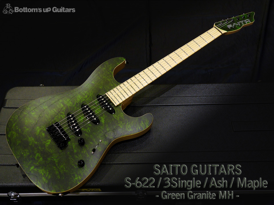 SAITO GUITARS S-622 3single Ash / Maple - Green Granite MH - 齋藤 