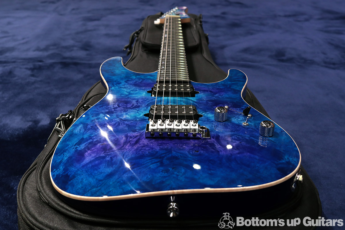 T's Guitars DST-Pro24 Burl Maple Top / Ash Back / German Maple Neck / Ebony FB - Blue Green Dyed -《バールメイプル＆特注カラー !!》