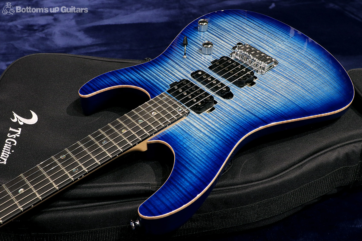 T's Guitars {BUG} DST-Pro 24 Flame - Trans Blue Denim Burst -