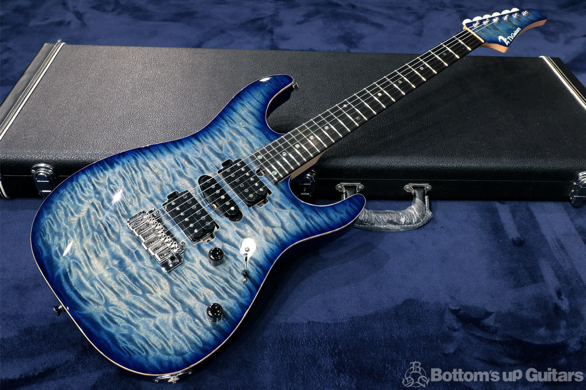 T's Guitars DST-Pro24 Selected Quilt Top - Whale Blue Bust 