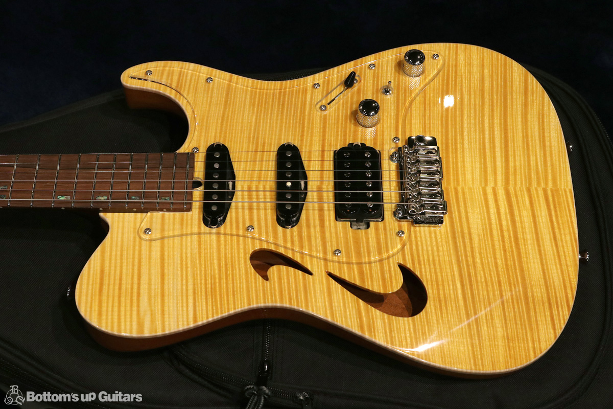 T's Guitars TL-Hollow-DX22 Roseneck - Transparent Yellow - 【当社特注品!】
