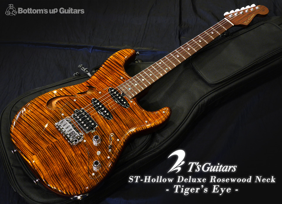 T's Guitars ST-Hollow Deluxe Rosewood Neck - Tiger's Eye -【BUG